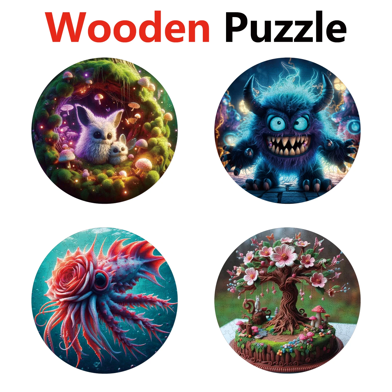

Fox Hairball Octopus Blossom Tree Animal Puzzles High Quality Jigsaw Puzzle Wooden Puzzle Best Christmas Gift