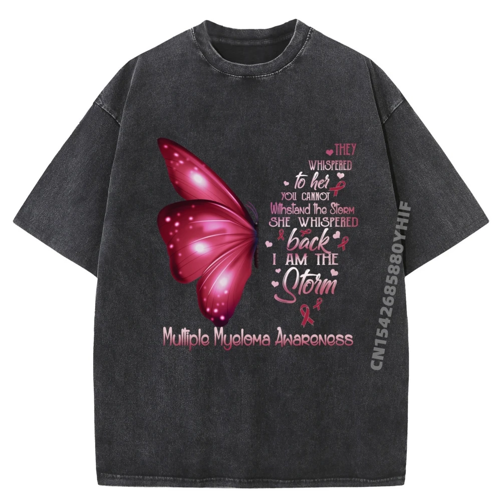 

I Am The Storm Multiple Myeloma Awareness Butterfly Роскошная дизайнерская летняя стираная одежда Мужская футболка с рисунком