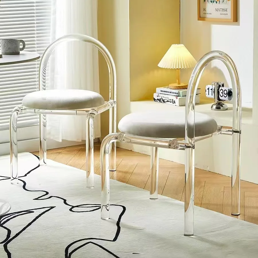 

eq-Customizable Nordic Style Assembly Chair for Home Living Room Bedroom Office and Dining Acrylic Leisure Chair%