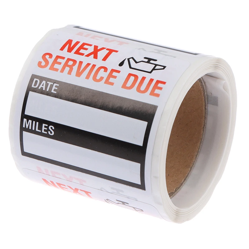 New 100pcs/roll Oil Change/Service Reminder Stickers Window Sticker Car Sticker