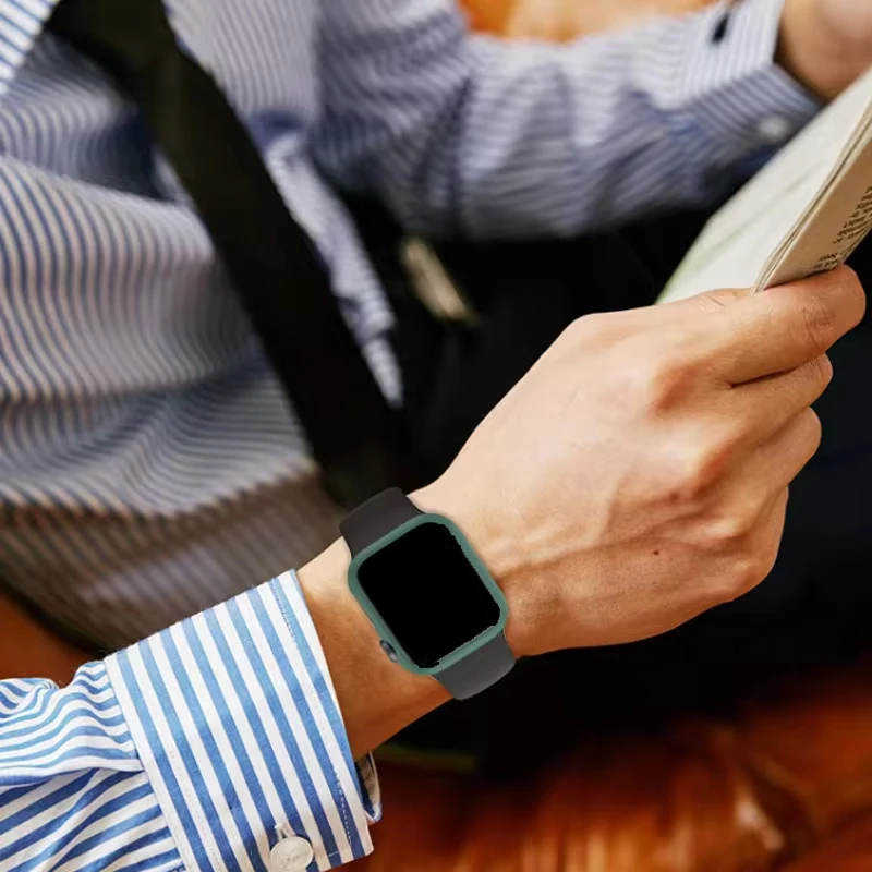 Tempered Glass Screen Protector Cover for Apple Watch Case 9 8 7 6 5 SE 38mm 42mm 41mm 45mm 44mm 40mm PC Bumper Protective Shell