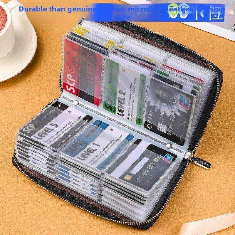 Multifunctional Wallet Large Capacity Multi-Card Position Ladies And Gentlemen Zipper Storage Card Holder Anti-Magnetic