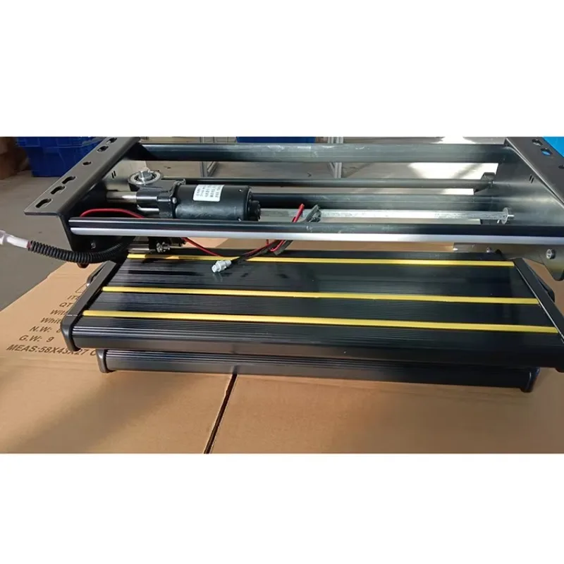 【Hot Selling】RV Folding Steps Electric Double caravan Step Aluminum Alloy Black or Silver Motorhome Steps