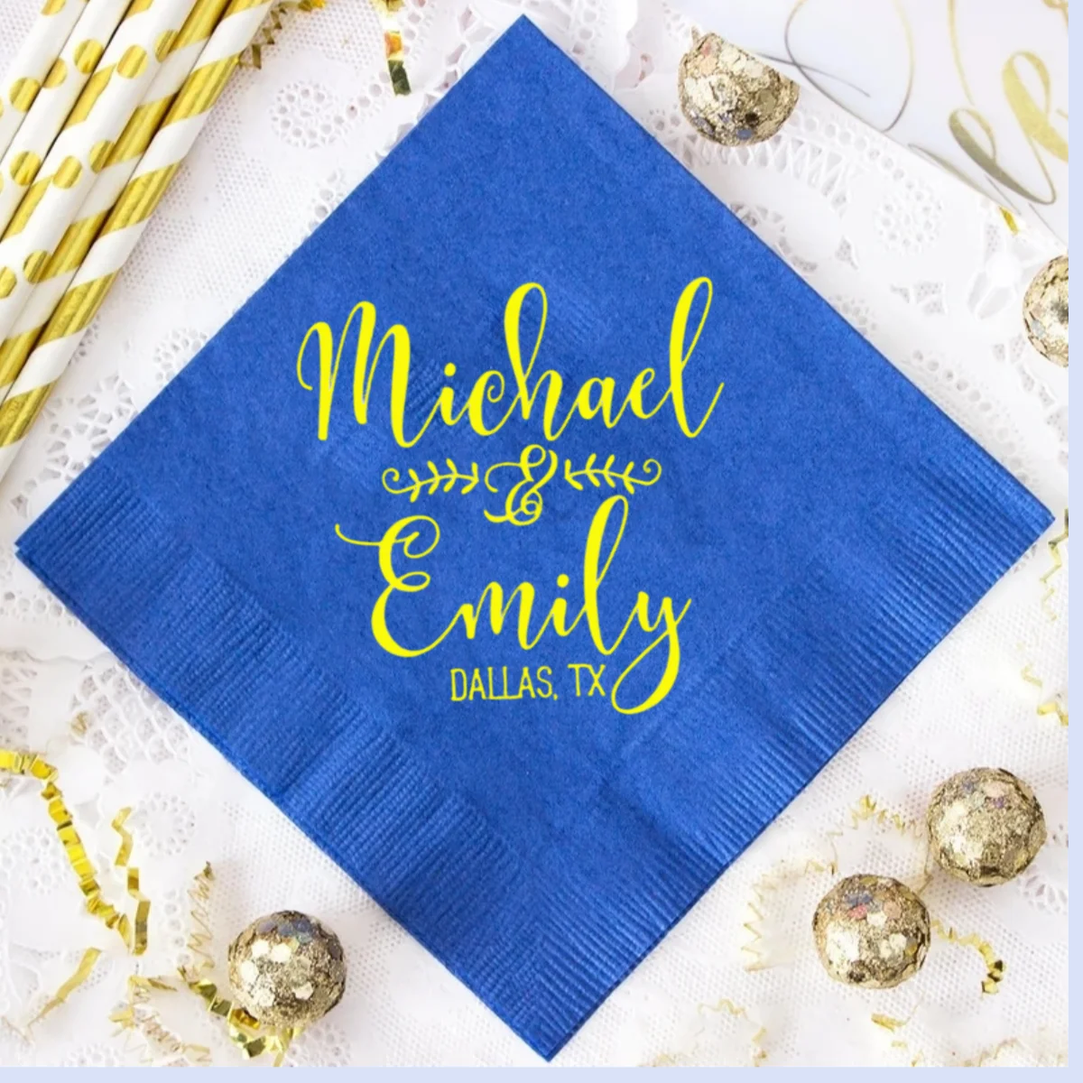 

50pcs Personalized Wedding Napkins, Shower, Party, Cocktail, Drink Napkins, Engagement, Hangover Beverage Napkins,Guest Towels