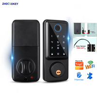 Deadbolt Smart Lock with APP Fingerprint Password IC Card Key, Keyless Entry Door Lock with TTlock or Tuya Wifi, 100 users codes