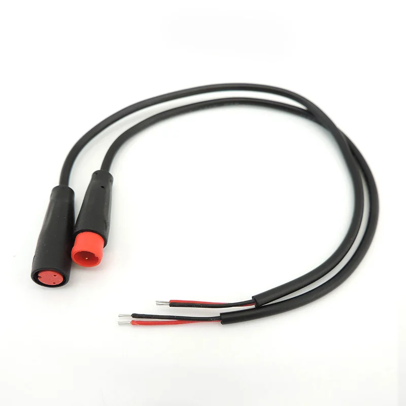 M8 2Pin Cable Extension Wire 2Pin Male Female Waterproof Connector 24AWG 2A 28AWG 0.8A for Electric Bicycle V27