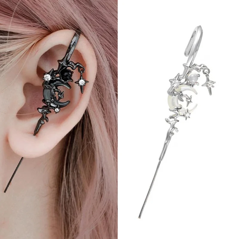 Delicate Jewelry Star Moon Puncture Earring Goth Jewelry Women Girl Punk Ear Studs Fashion Earrings