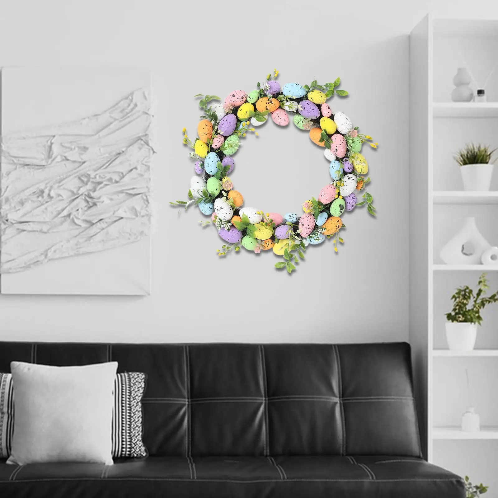 

Пасхальный венок из искусственных цветов, 14 дюймов, весенний венок, пасхальное украшение для дверей, свадеб, кухни, стен, окон