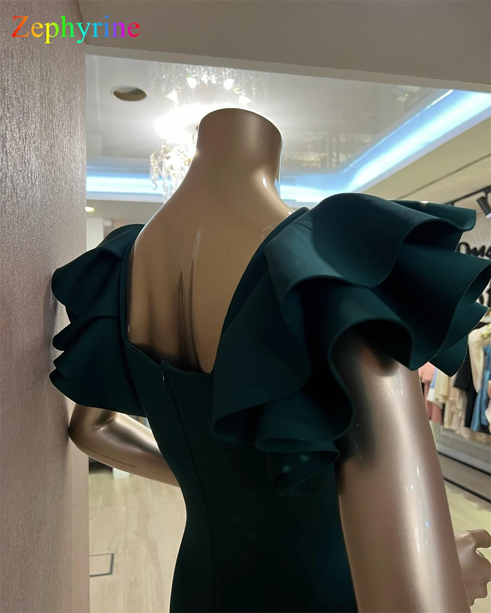 Customized Mermaid Exquisite Green Jersey Evening Dress Classic Square Collar Sleeveless Homecoming Dresses Fashion Party Gowns