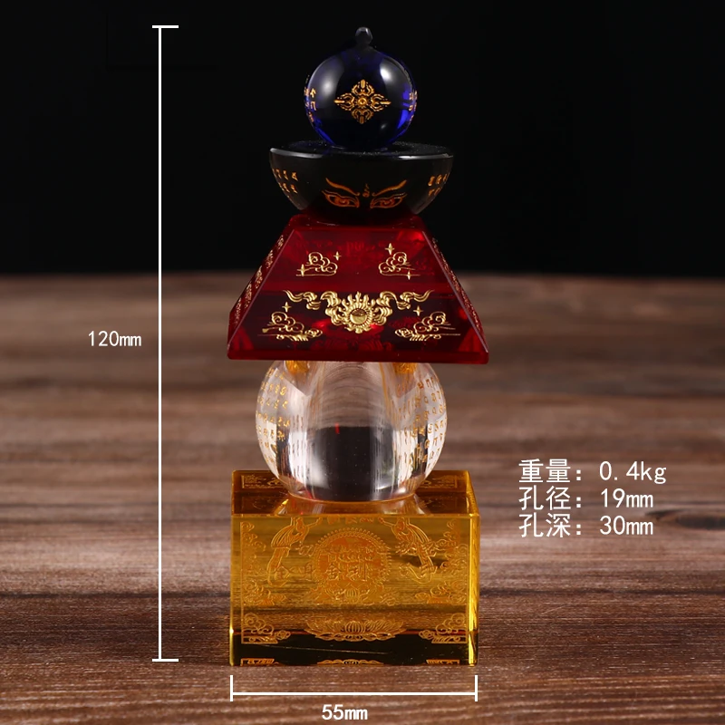 2023 HOME CAR Altar Buddhist safety healthy talisman Amulet crystal buddha Pagoda tower Sacred Sarita stupa Manna bottle