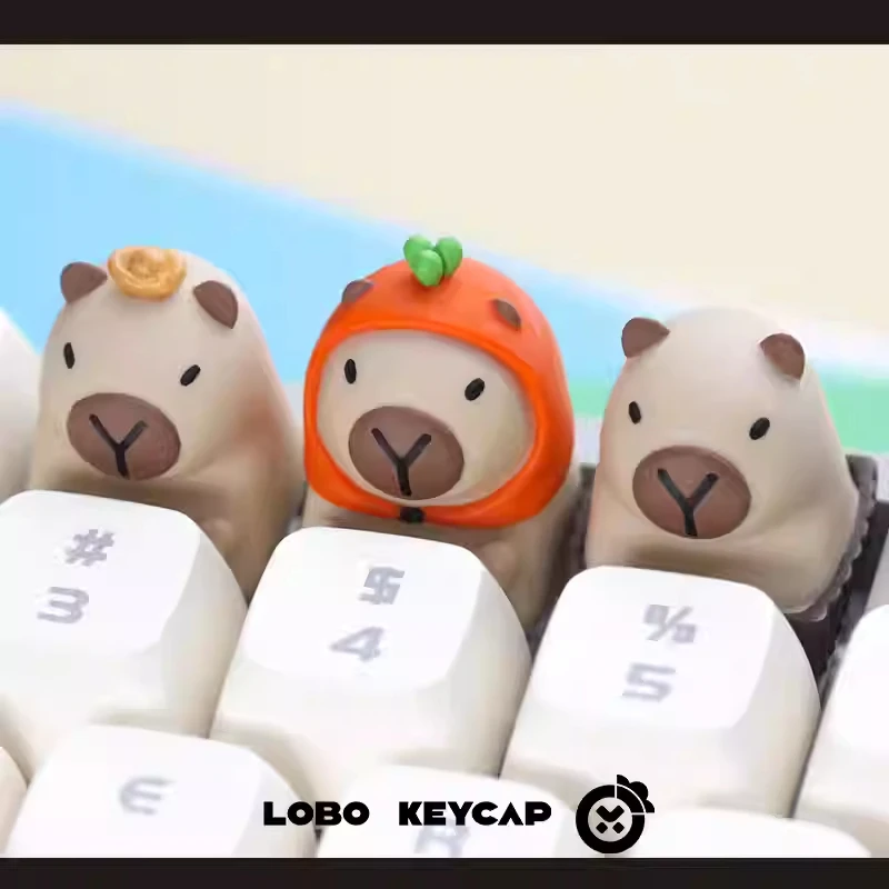 Lobo Capybara Keycaps Resin Creative Cute Keycaps For Mechanical Keyboard Cartoon Keyboard Accessories Decoration Custom Gifts