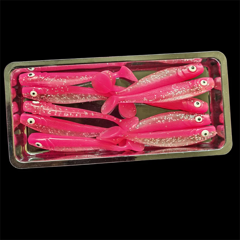 Swolfy 10 Stück Gummiköder 60 mm 2 g T-Schwanz Jigging Angelköder Wobbler Bass Pike Aritificial Silikon Swimbait Leurre Souple – Detail 8
