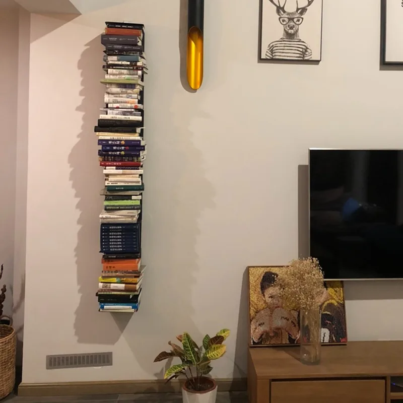 Wall Mounted Bookshelf Nordic Luxury Creative Simple Living Room Storage Holders Bedroom Interior Home Organizer Accessories