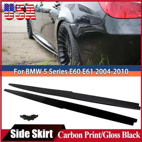 Side Skirts Extension For BMW 5 Series E60 E61 M5 2004-2010 Side Skirts Panels Extension Lip Car Bodykit Tuning