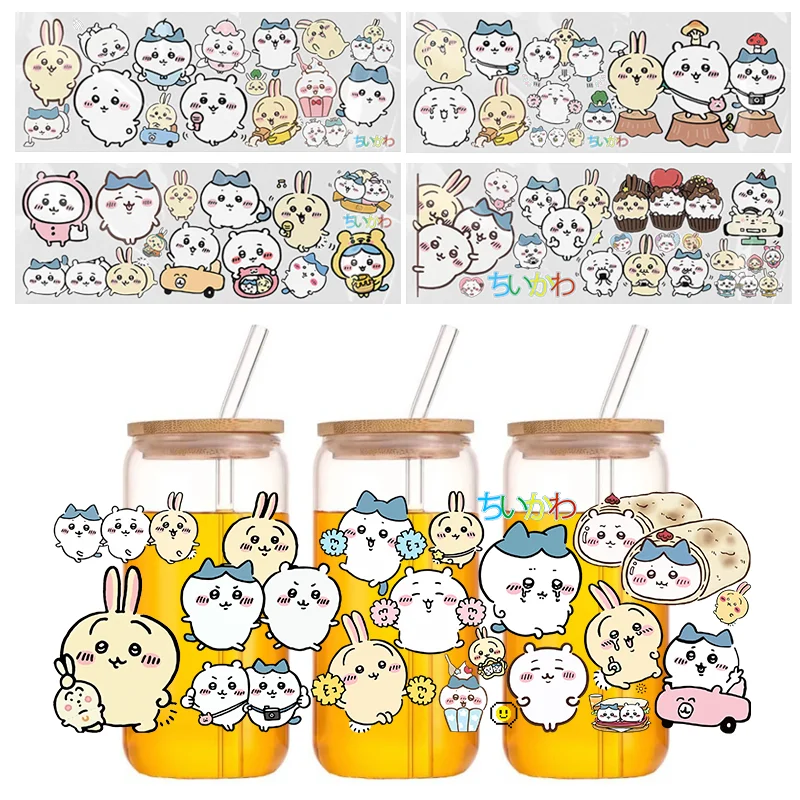 

Cute Chiikawa Anime Cartoon Hachiware Usagi Permanent UV DTF Sticker Transfer Sticker Waterdichte DIY Sticker Water Cup Decorate