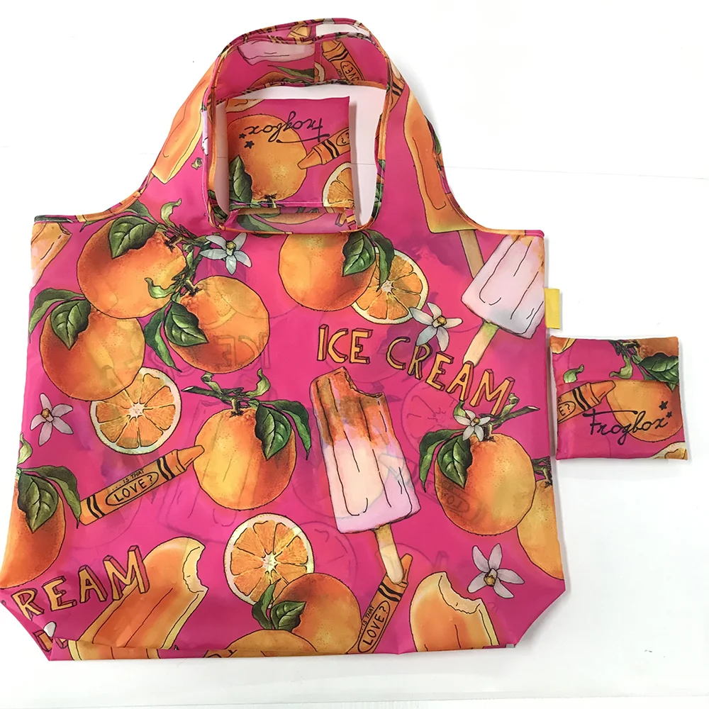 بيع المصنع مباشرة حقيبة البقالة البوليستر المعاد تدويرها القابلة لإعادة الاستخدام متعددة الوظائف حقيبة تسوق متينة قابلة للطي مع حقيبة مربعة #3