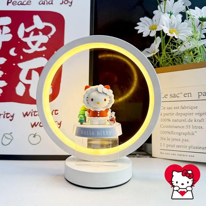 سانريوس مرحبا كيتي ضوء الليل الإبداعية الكرتون الجدول مصباح موضة جديدة Kawaii ضوء دافئ رائجة البيع Ins غرفة نوم هدية مزخرفة