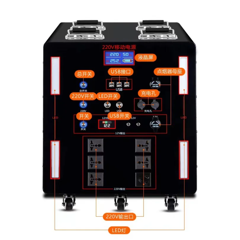 Outdoor Mobile Power Supply 220V Ningde Times RV Battery Portable Camping Self Driving Live Streaming Stall Energy Storage