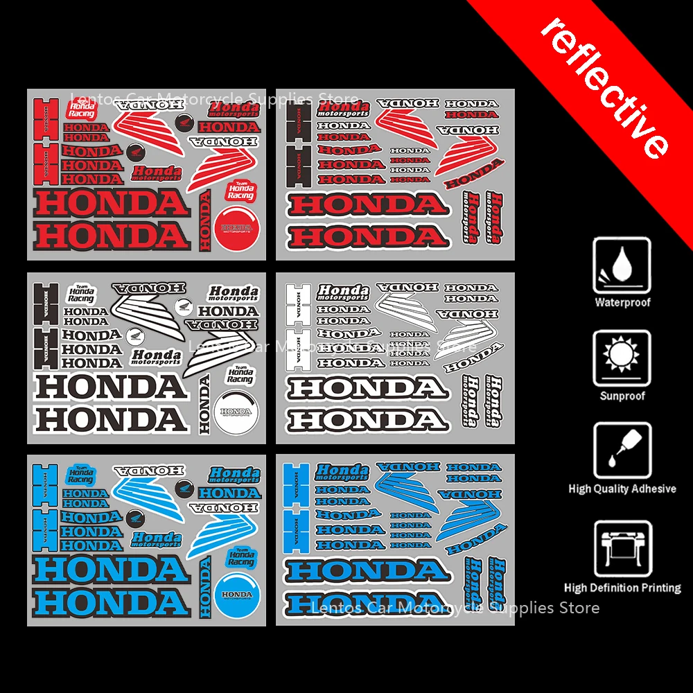 

Светоотражающая виниловая наклейка в гоночном стиле для боковых полос, солнцезащитная, водонепроницаемая, для декора кузова мотоцикла Honda