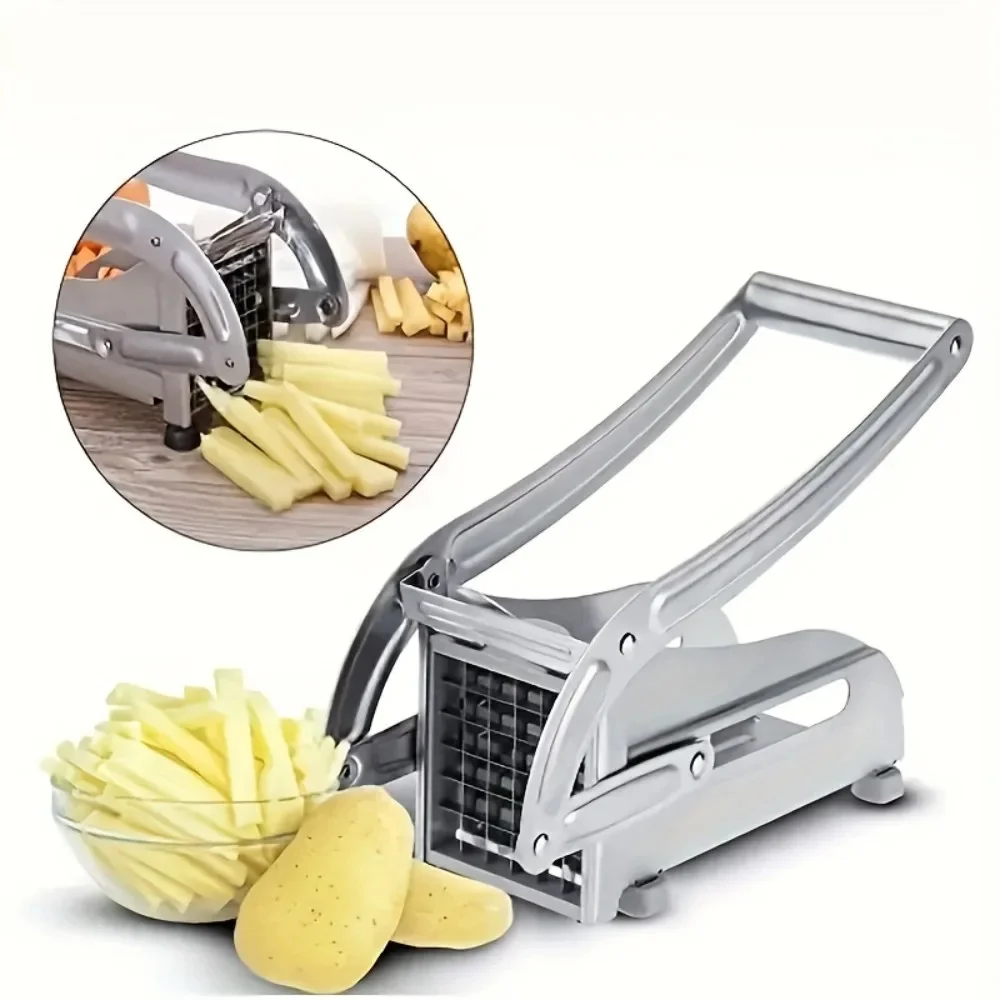 1-pack RVS handmatige aardappelsnijder 4-in-1 frietjes snijder aardappelchips maker vleeshakker snijmachine gereedschap - afbeelding 2