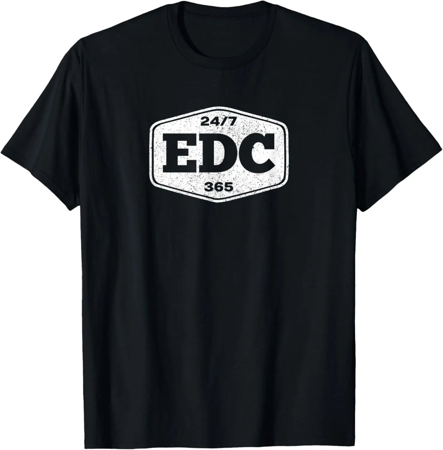 Everyday Carry E.D.C. Lover 24 7 365 Badge T-Shirt