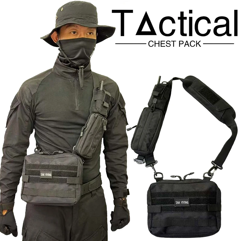 

Tactical Three-Piece Chest Pack Set Multifunctional Outdoor Workwear Messenger Bag Large Pockets For Hunting Airsoft Paintball