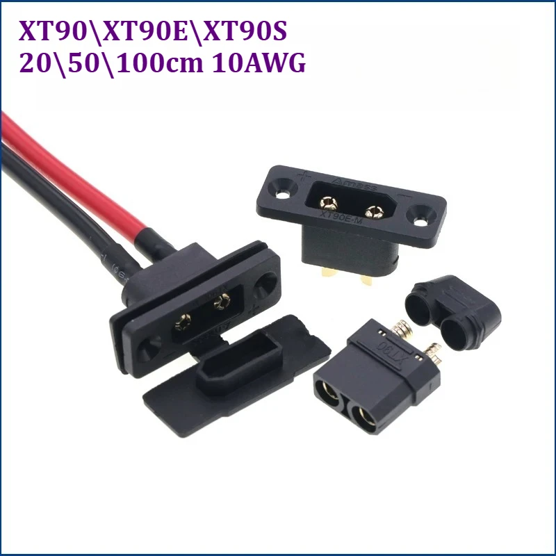 1PCS XT90E-M Male Headband Fixed Hole Large Current Model Aircraft Battery Connector Gold Plated Plug Battery Interface