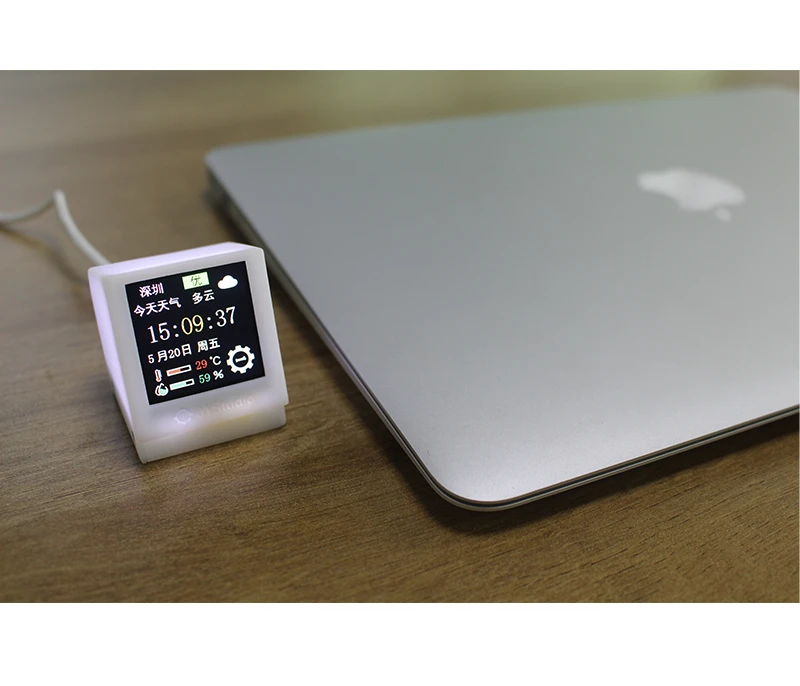 Py clock Wifi Computer Studie Desktop Wetter uhr esp32-c3 1,5 Zoll einfache kleine TV