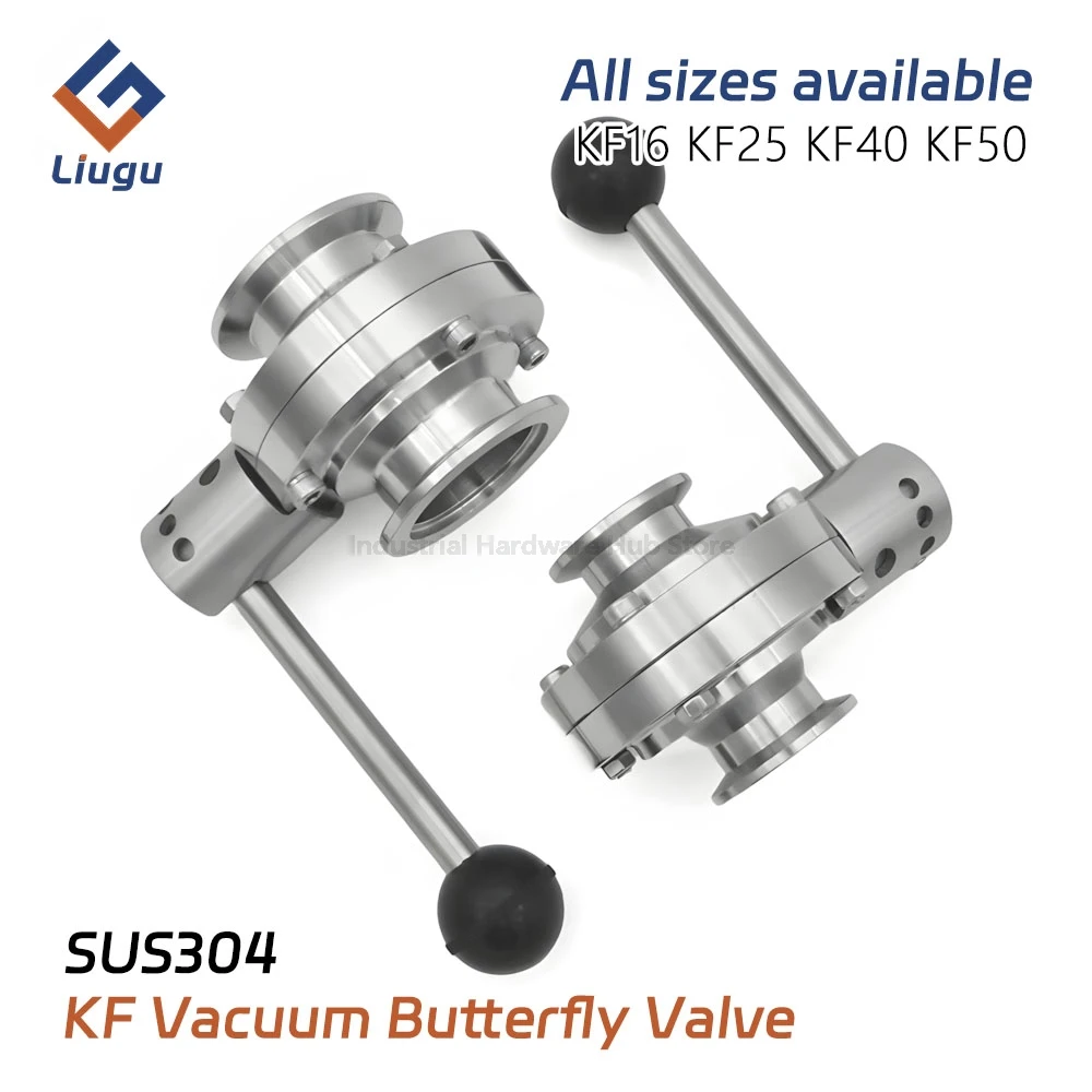 

KF16 KF25 KF40 KF50 Vacuum Sanitary Manual Butterfly Valve, High Quality SUS304 Stainless Steel Flow Control Valve for Homebrew