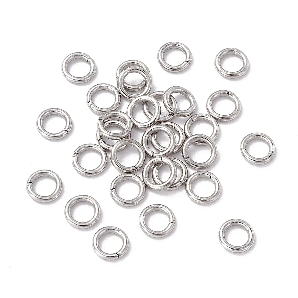 PandaHall 10000 Stück 304 Edelstahl Geschlossene Biegeringe, Rund, Edelstahlfarbe, 5x0,9mm, 19 Gauge, Innendurchmesser: 3,2mm – Detail 3