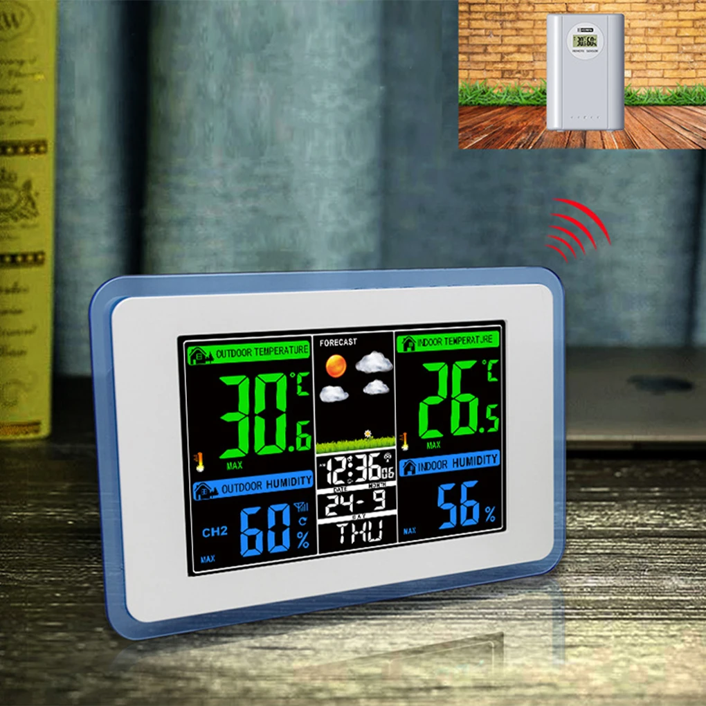 Weather Station With External Sensor Easy Installation Durable Temperature Control Weather Forecast