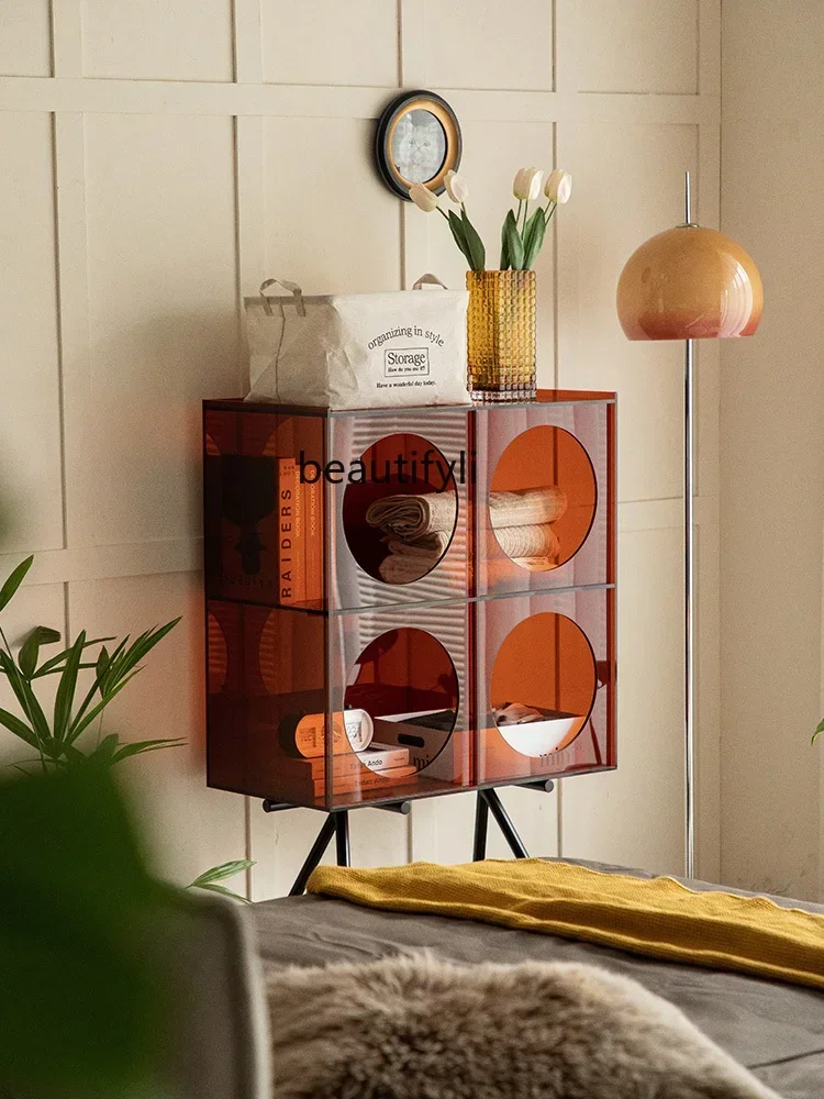 

07Storage Cabinet Acrylic Locker Storage Wall Wine Cabinet Modern Minimalist Side Sideboard Cabinet