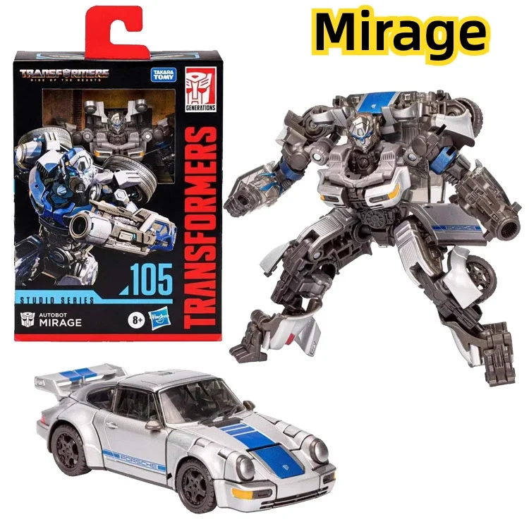 【IN STOCK】Original Hasbro Transformers Studio Series Rise of The Beasts Deluxe Class SS 105 Autobot Mirage Action Figure Gifts