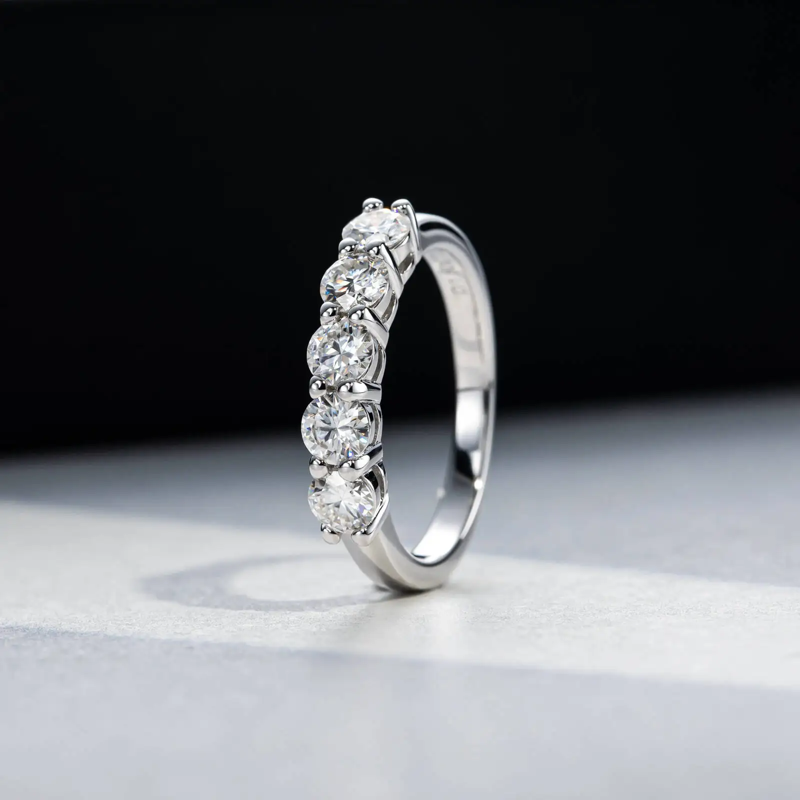 Women's 925 Silver Moissanite Ring, Elegant Wedding Band