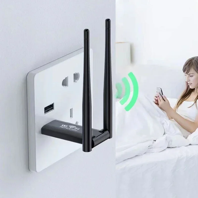 USB لاسلكي واي فاي مكرر موسع راوتر موبايل واي فاي مكبر للصوت الداعم محول الشبكة طويلة المدى لتمديد الشبكة المنزلية