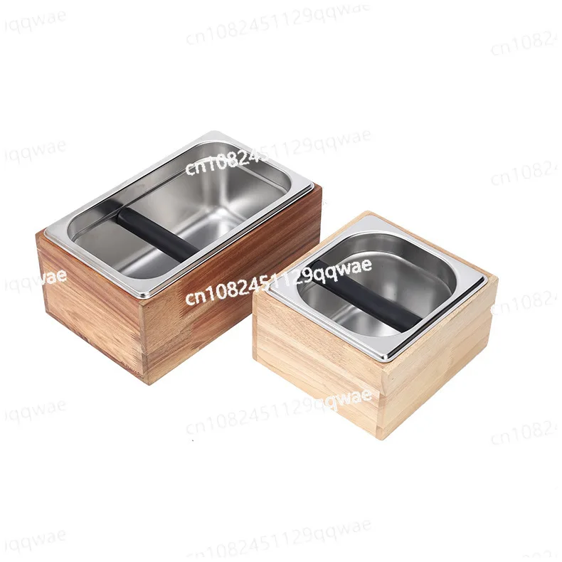 Stainless steel coffee powder bucket slag  slot coffee utensils square semi-automatic coffee machine slag tapping