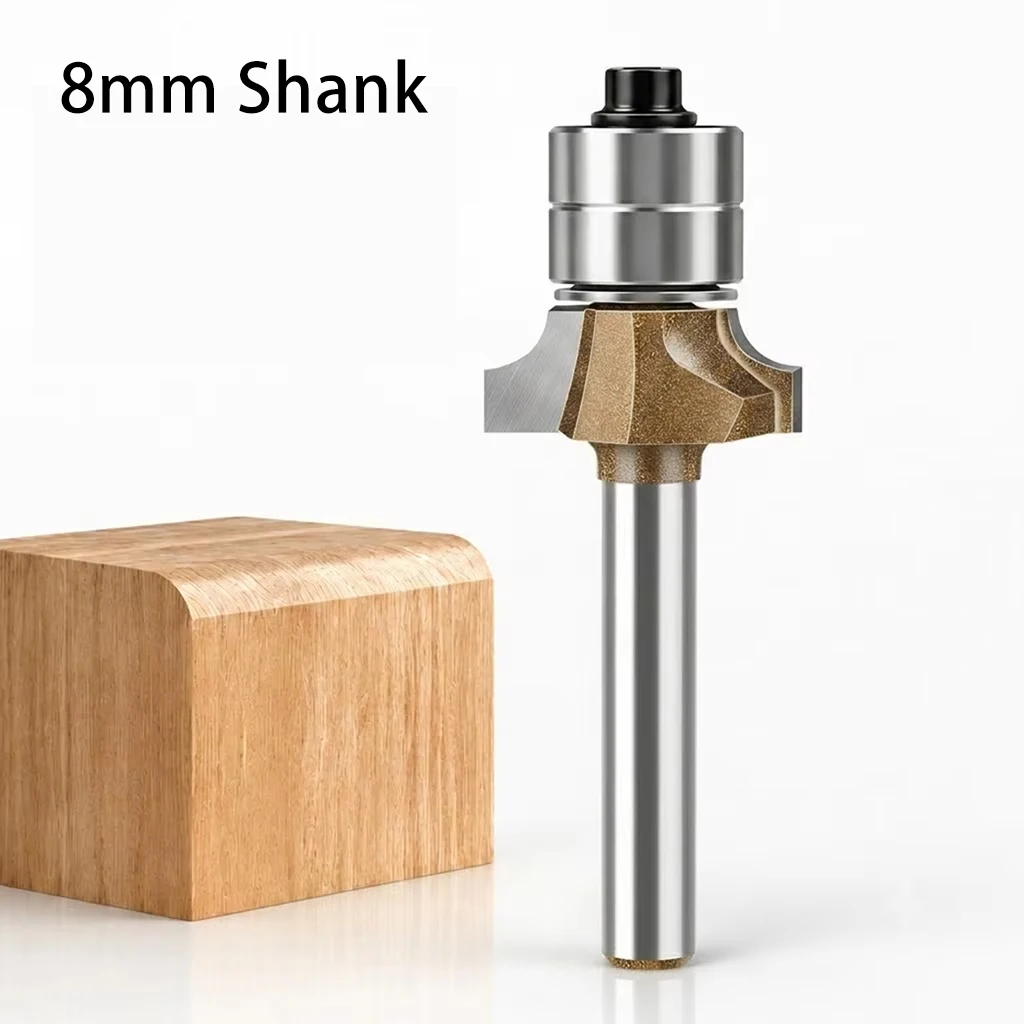 Double Bearing Round Over Radius Wood Router Bit 8mm Shank For Woodworking Board Arc Corner Shaping Milling Cutter