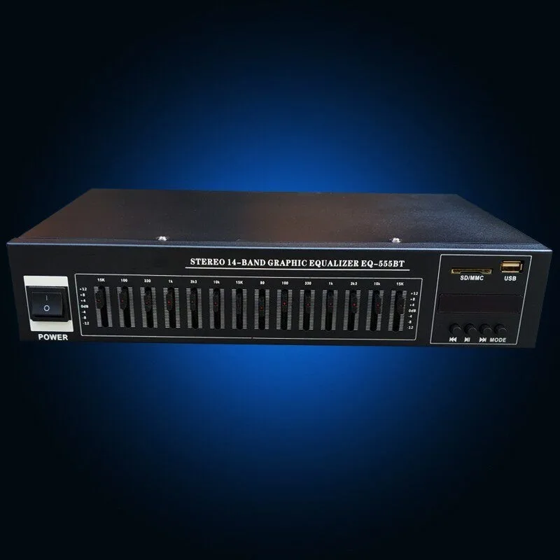 EQ555BT Hifi Home 14 BAND Garphic Stereo EQ Equalizer with Bluetooth USB FM Radio Remote Control
