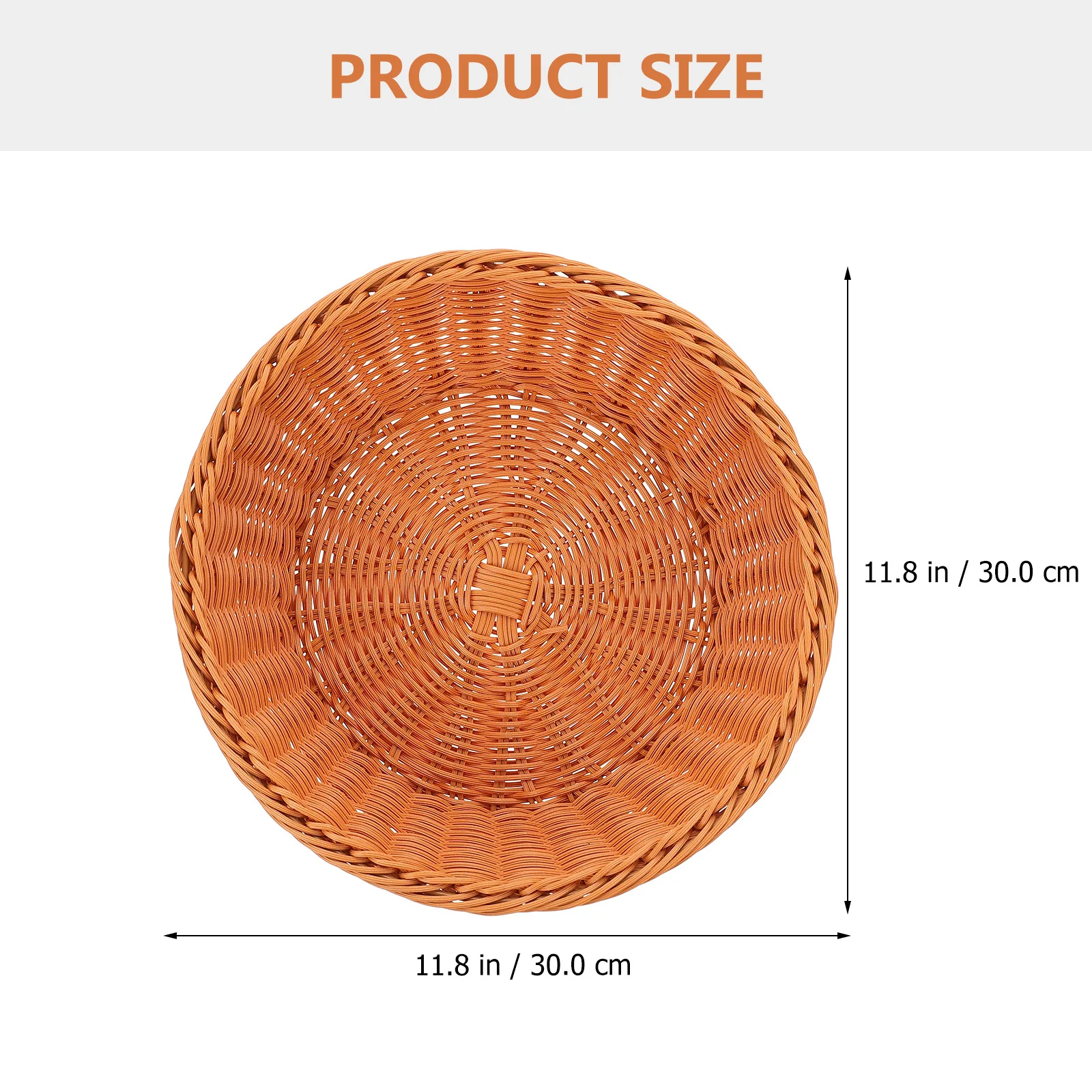 

Premium Plastic Woven Basket Round Design Fruit Candy Tray Sundries Storage Home Kitchen Hotel Decorative Gift