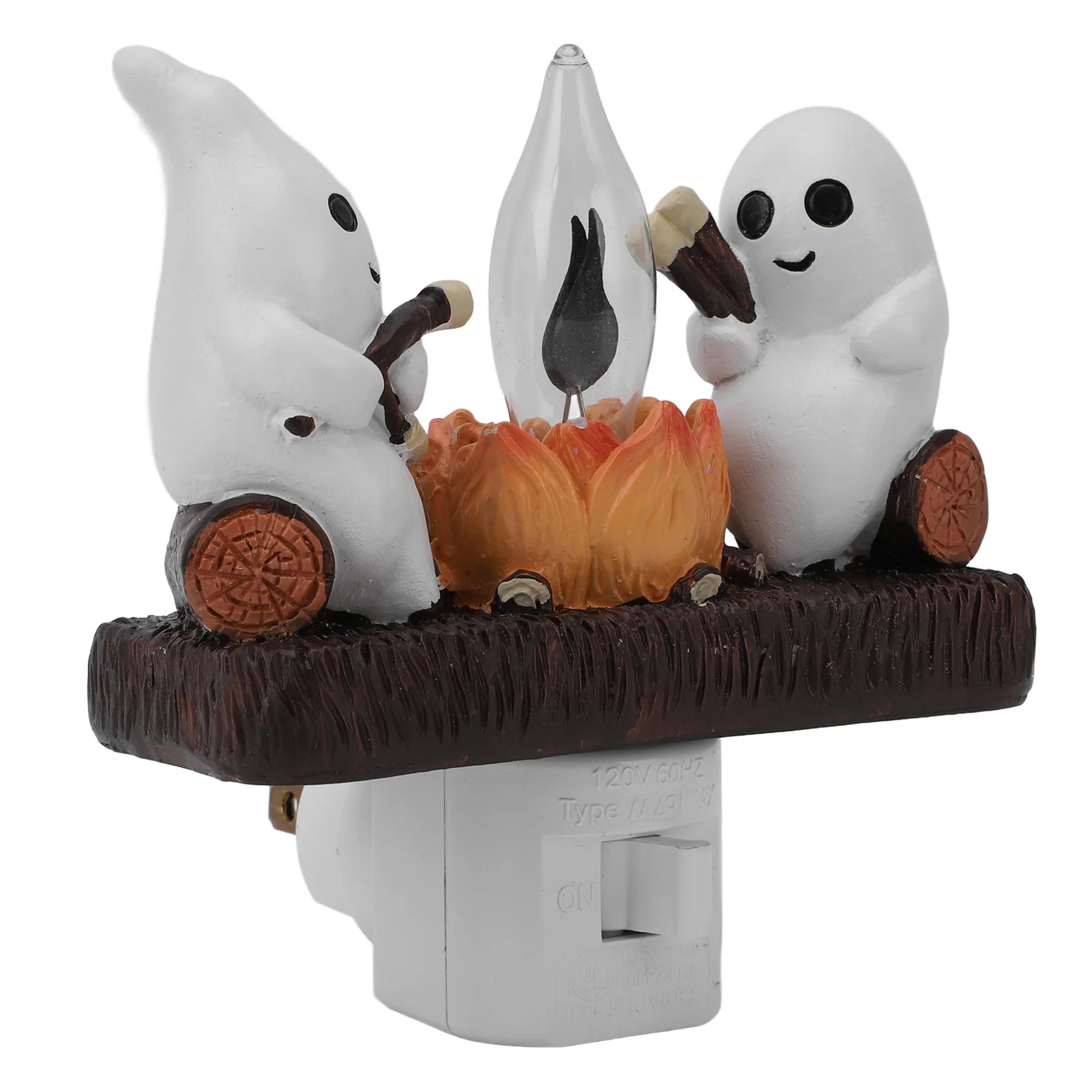 Fantasma Fuoco da campo Luce notturna tremolante Lampada da figurine per interni Lampada da parete in resina Luce notturna per falò per la decorazione domestica