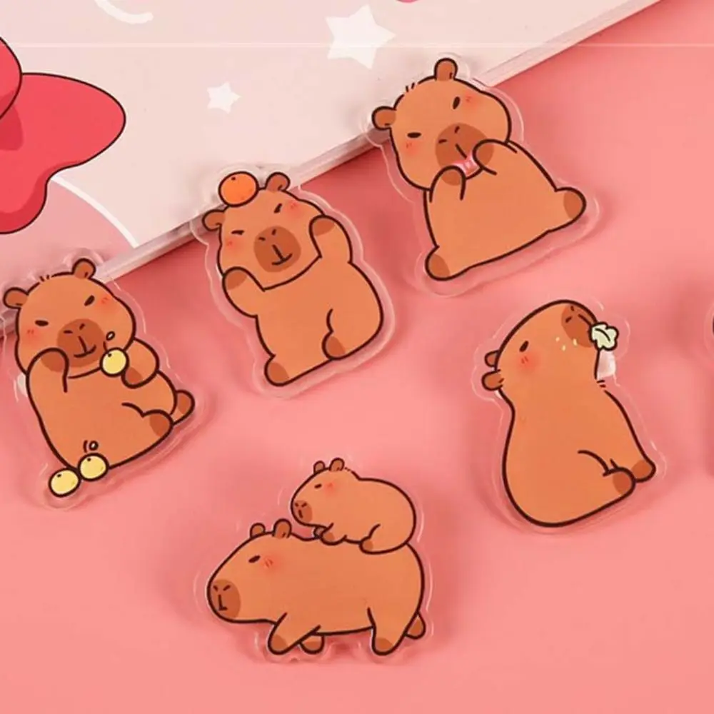 مجوهرات دبوس الصدر الاكريليك كابيبارا دبوس لطيف التلبيب كابيبارا بروش كابيبارا مضحك كابيبارا شارة ظهره ديكور #5