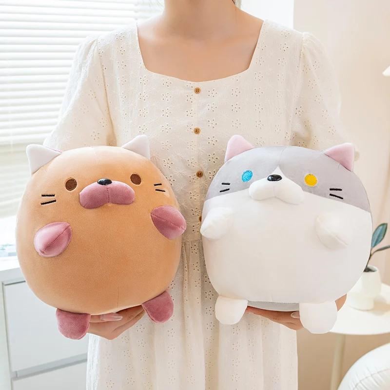 Cute Round Fat Calico Cat Plush Toys Soft Stuffed Cartoon Animal Doll Soft Pillow Toys Kawaii Gifts