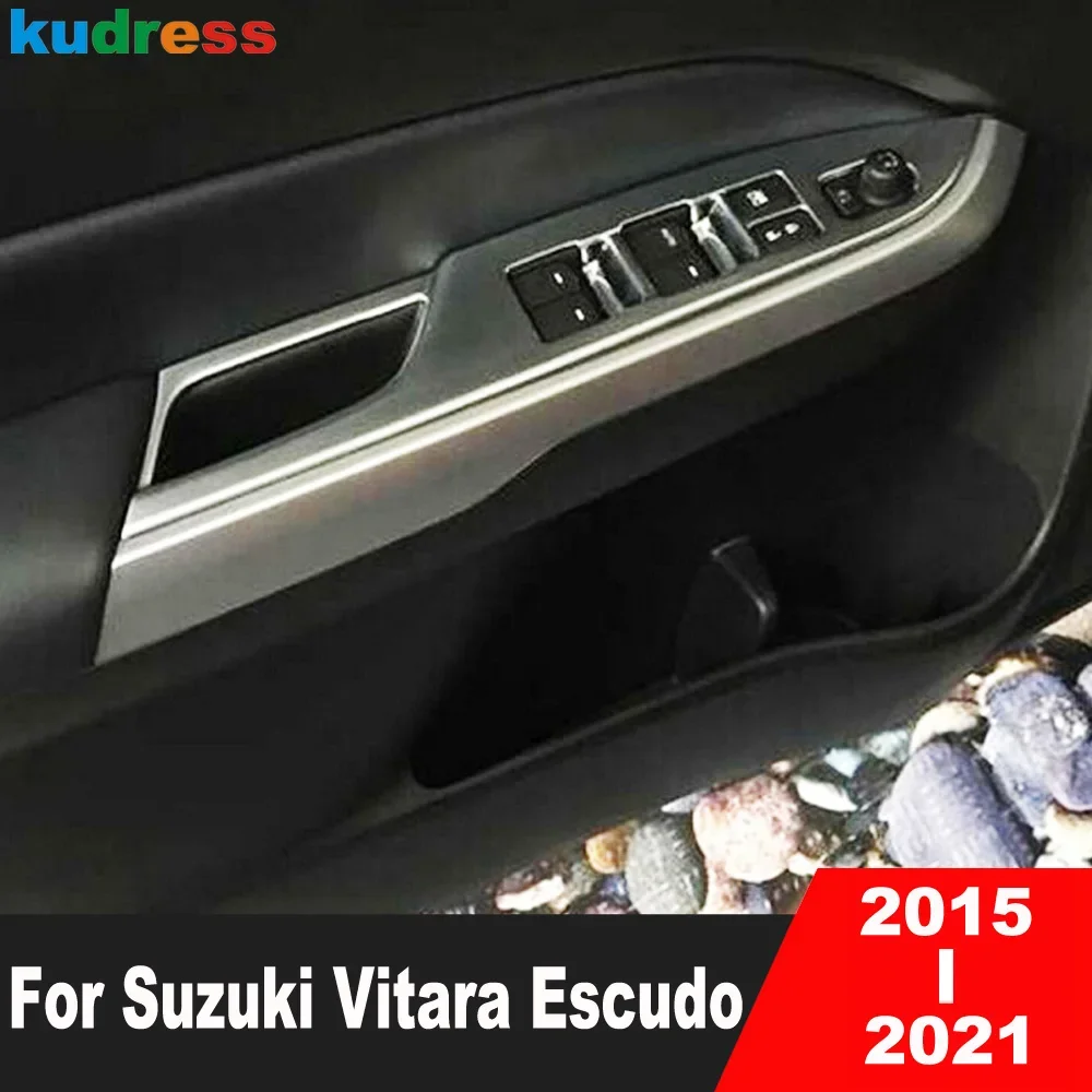 For Suzuki Vitara Escudo 2015-2020 2021 Matte Car Inner Door Window Lift Switch Button Panel Cover Trim Interior Accessories