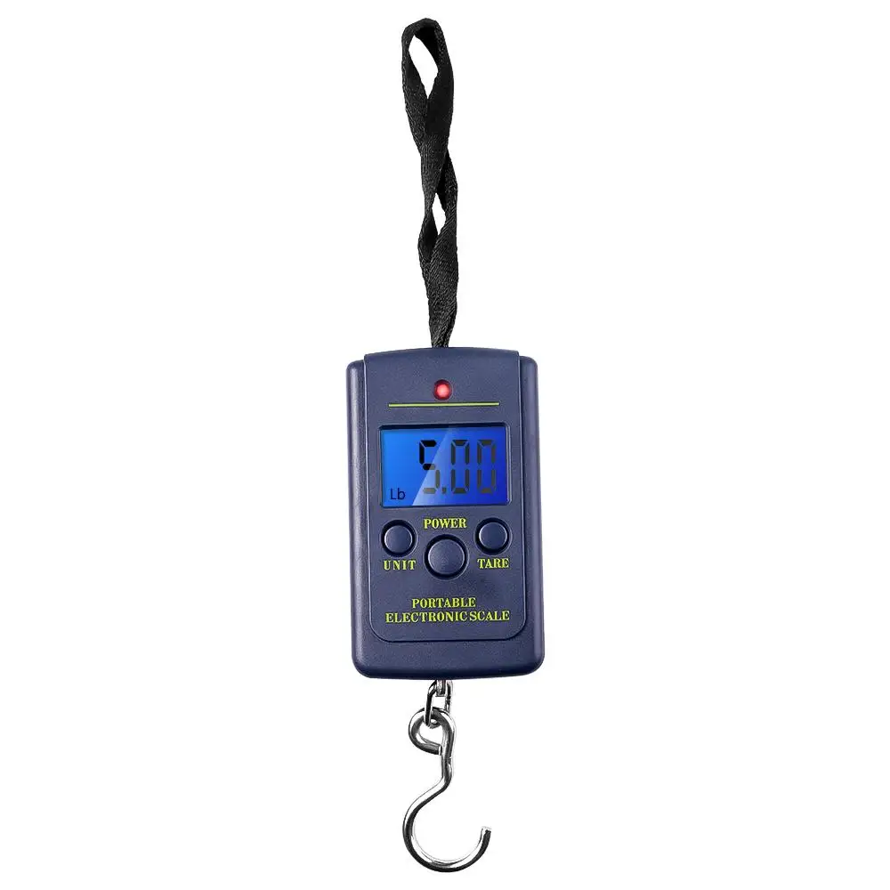 Portable Digital Fishing Scale - Lightweight Electronic Luggage Scale With LCD Display - Measures Up To 40kg