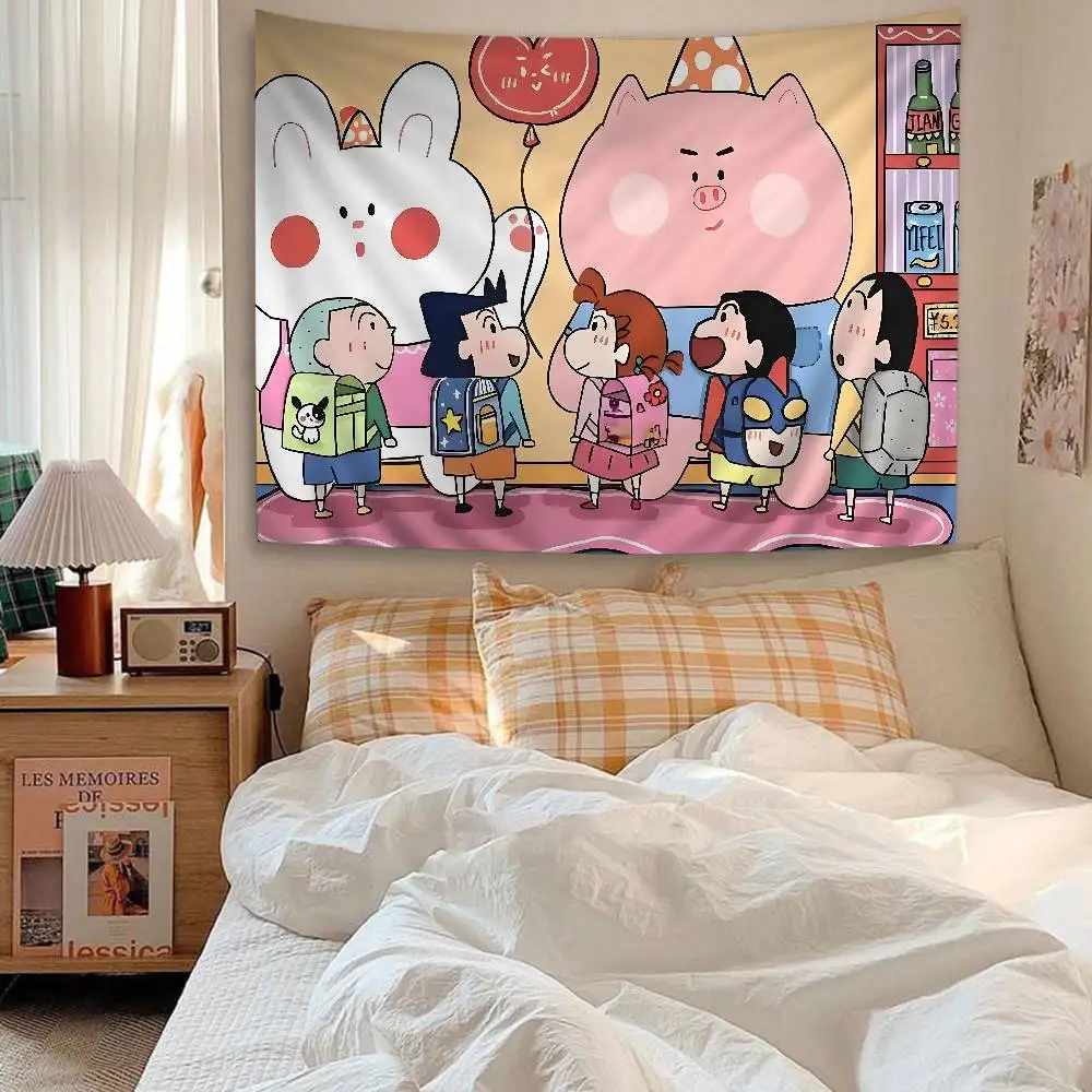 Anime Crayon Shin-Chan Colorful Tapestry Wall Hanging Bohemian Wall Tapestries Mandala Wall Art Decor