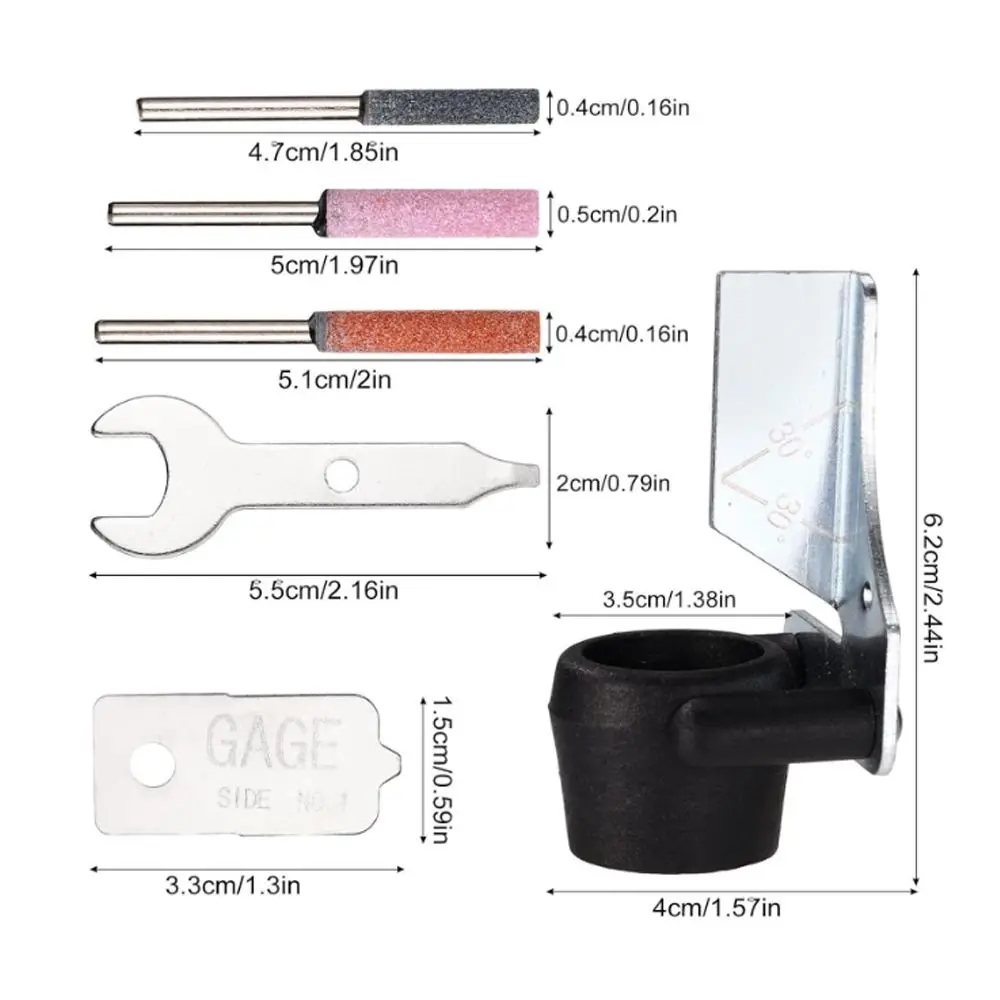 6pcs Metal Accessories Chainsaw Sharpening Kit Grinding Stone Optimal Performance Rotary Tool Accessory Set
