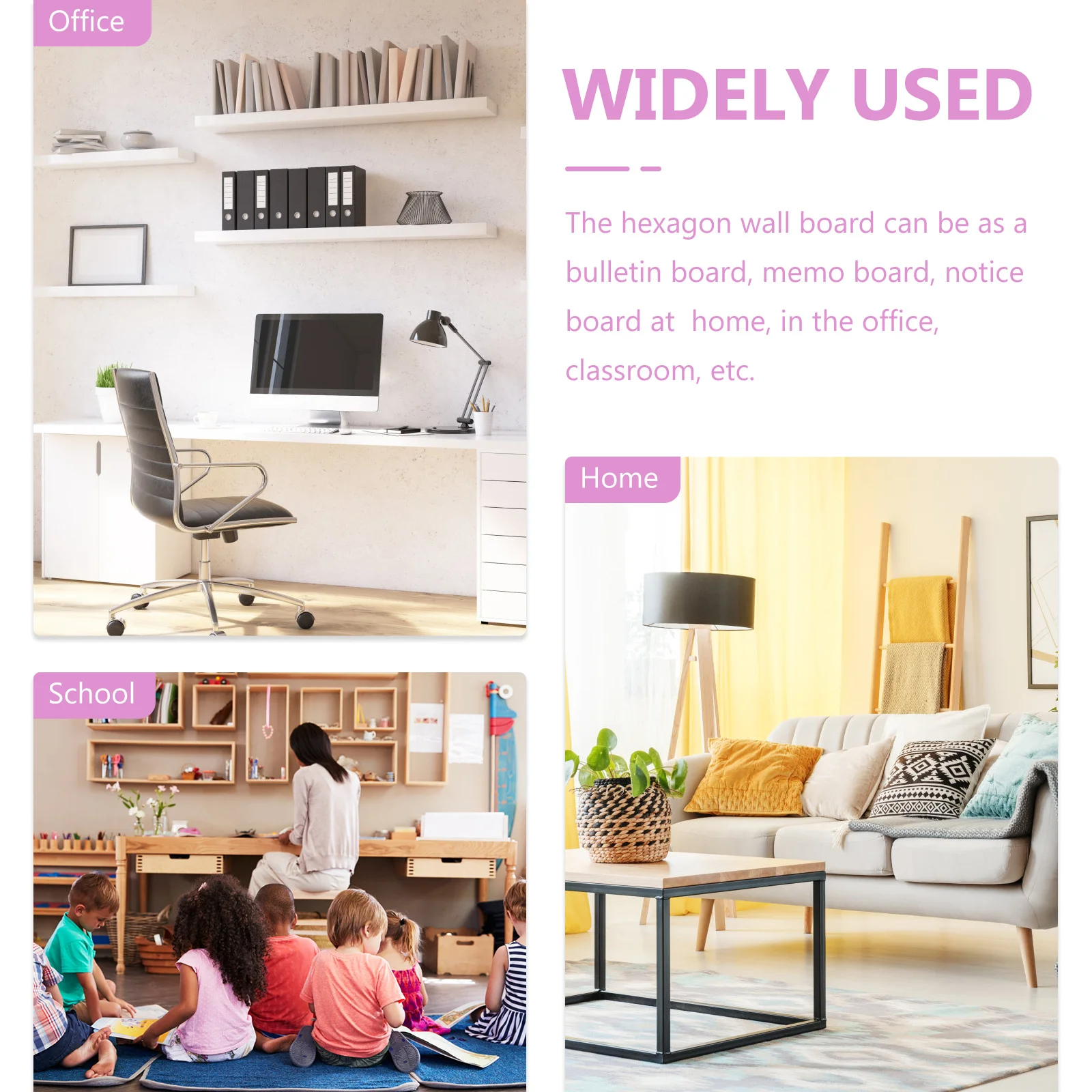 6 шт. шестиугольная пробковая доска