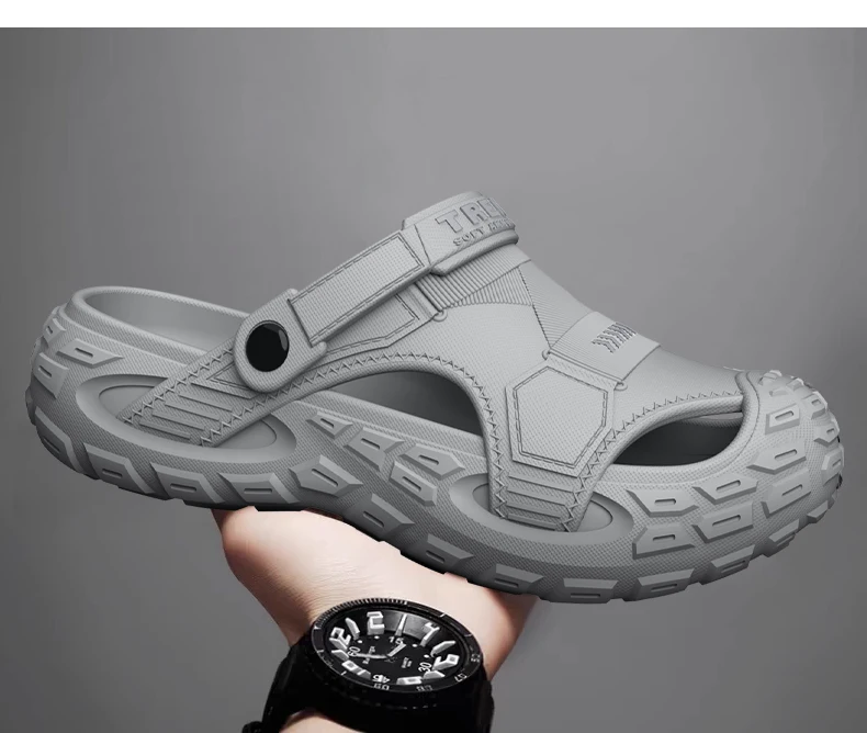EVA-Sandalen für Herren im Sommer, mit Dicker Weicher Sohle für Outdoor-Aktivitäten, Strandschuhe für Freizeitsport und Perforierte Schuhe – Detail 8