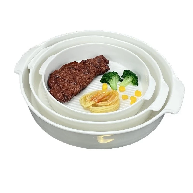 

Oval White Ceramic Oven Porcelain Kitchen Set Small Baking Pan