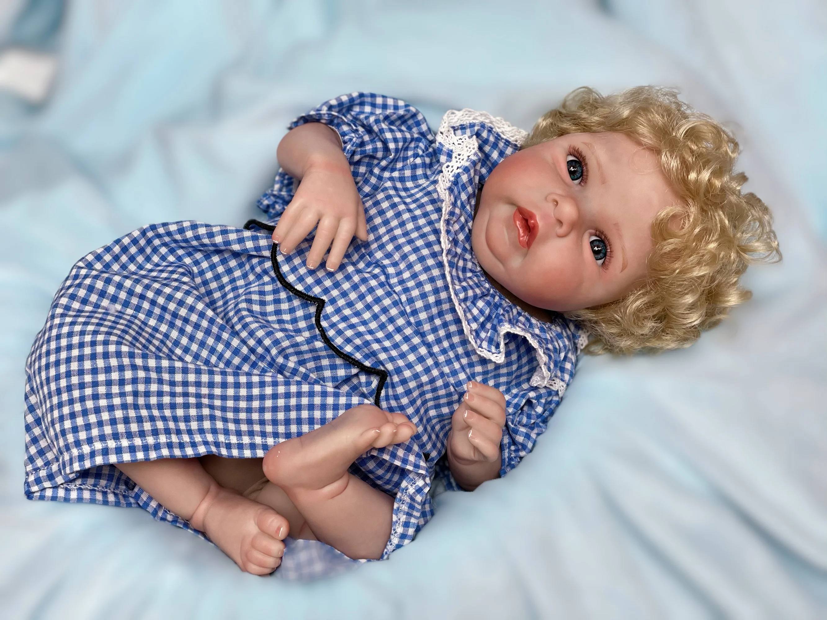 사랑스러운 Miley Bebe Reborn 인형 아티스트 페인트, 살아있는 신생아 아기 인형 장난감, 어린이 선물용, 18 인치